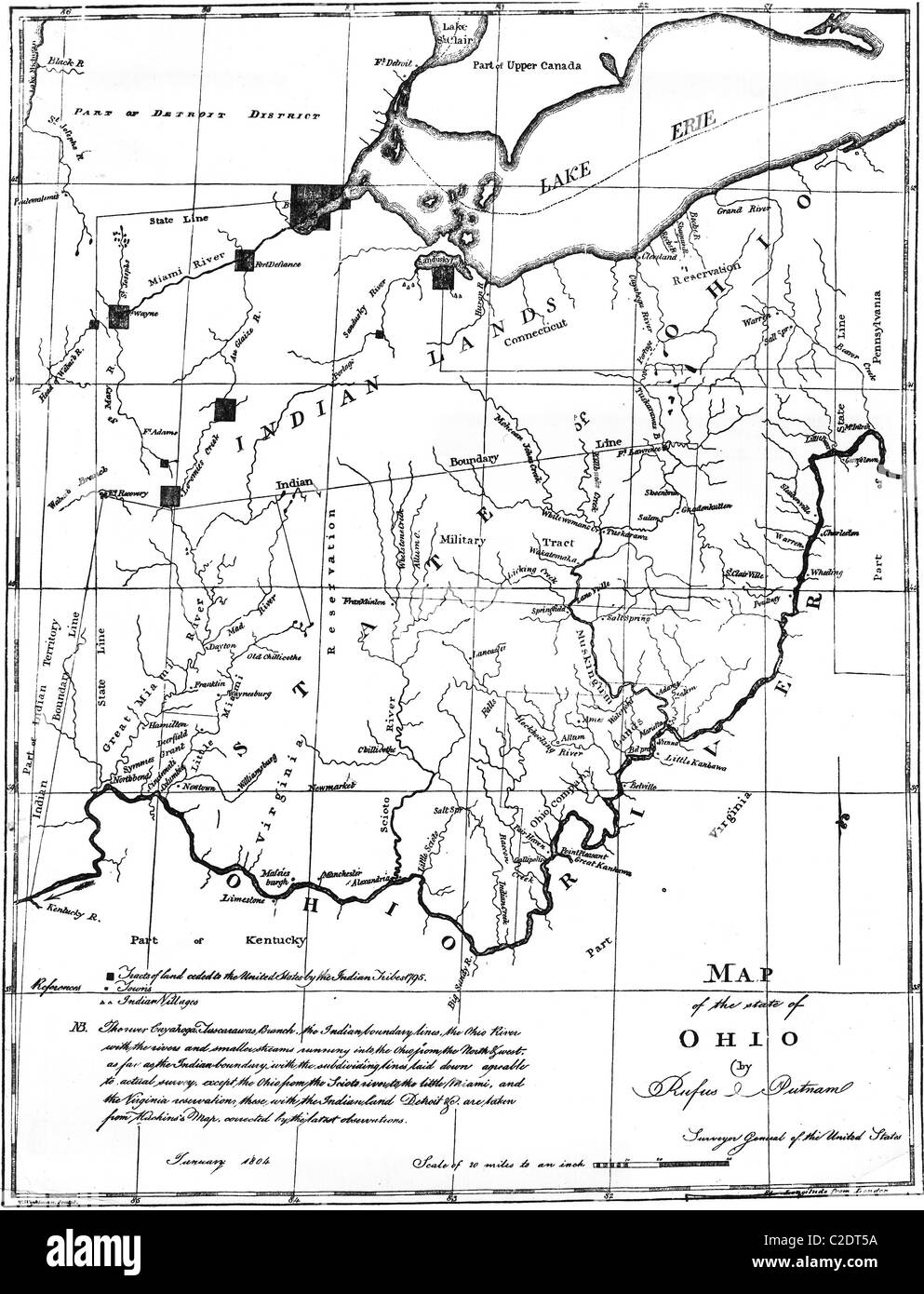 Mappa di Ohio, 1804 Foto Stock