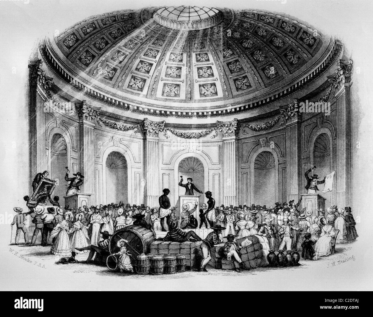 Asta slave in New Orleans, 1842 Foto Stock