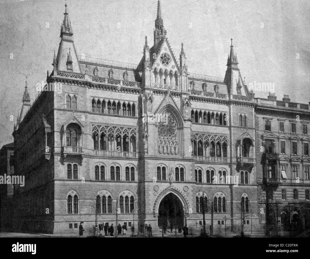 Una delle prime stampe di Autotype, Justizpalast edificio storico, fotografia, 1884, Vienna, Austria, Europa Foto Stock