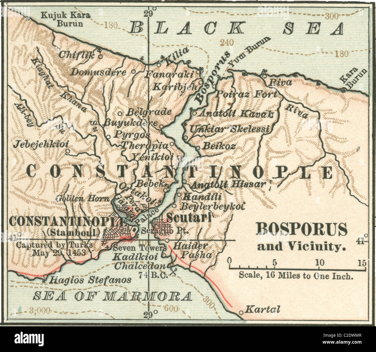 Mappa di Bosforo Foto Stock