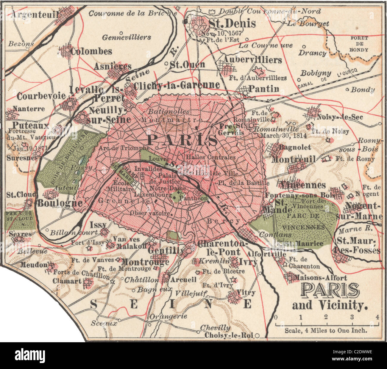 Mappa di Parigi Foto Stock