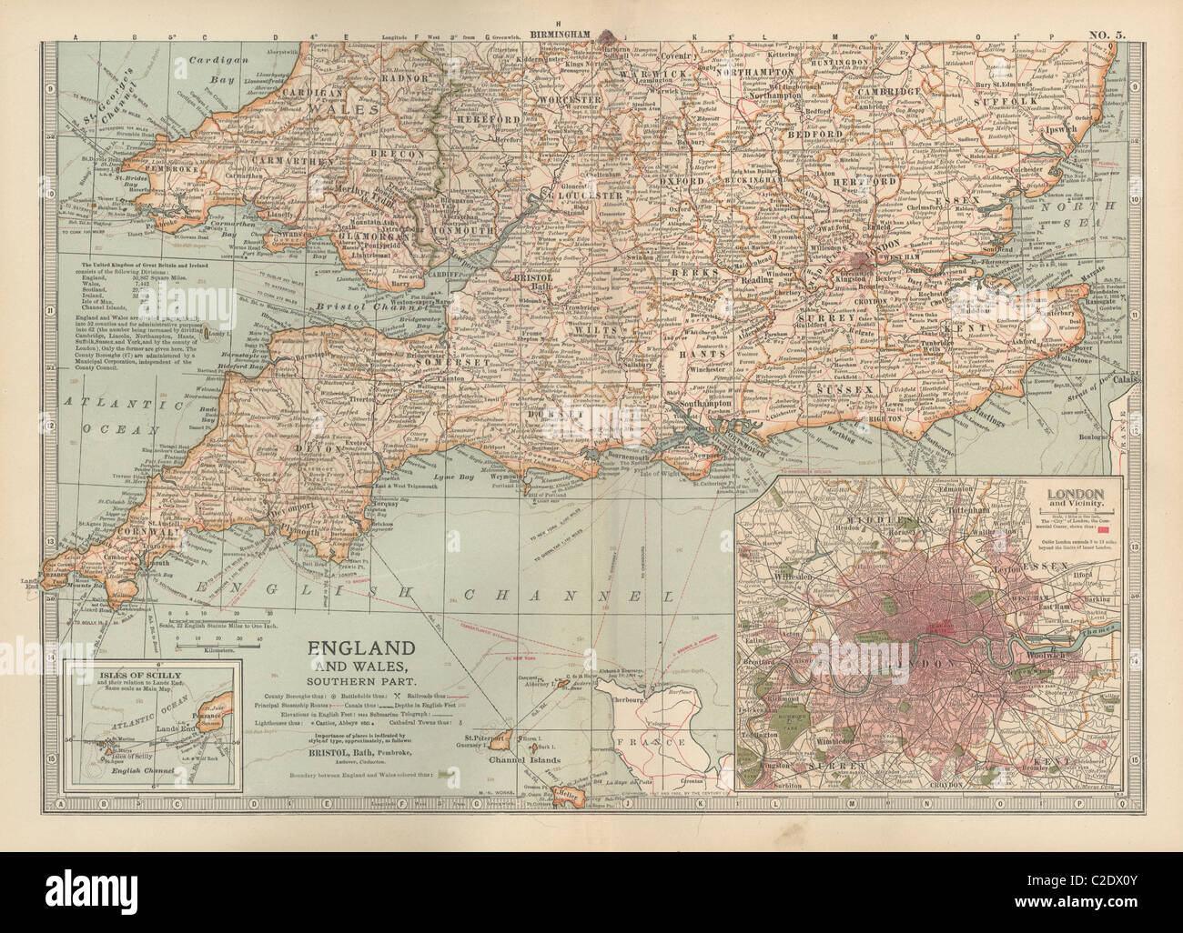 Mappa di Inghilterra e del Galles Foto Stock