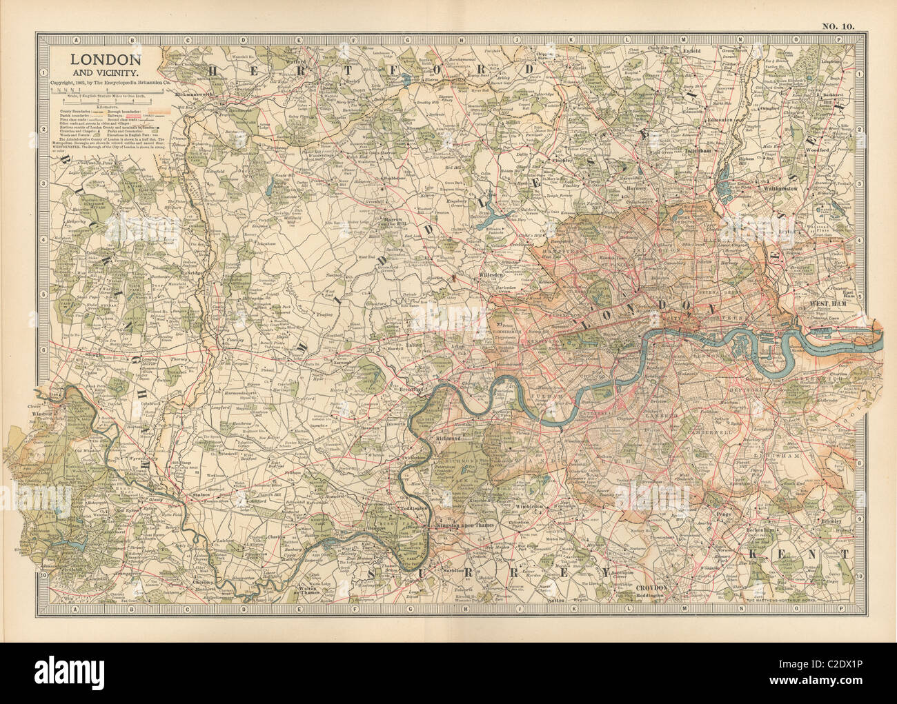 Mappa di Londra - Inghilterra Foto Stock