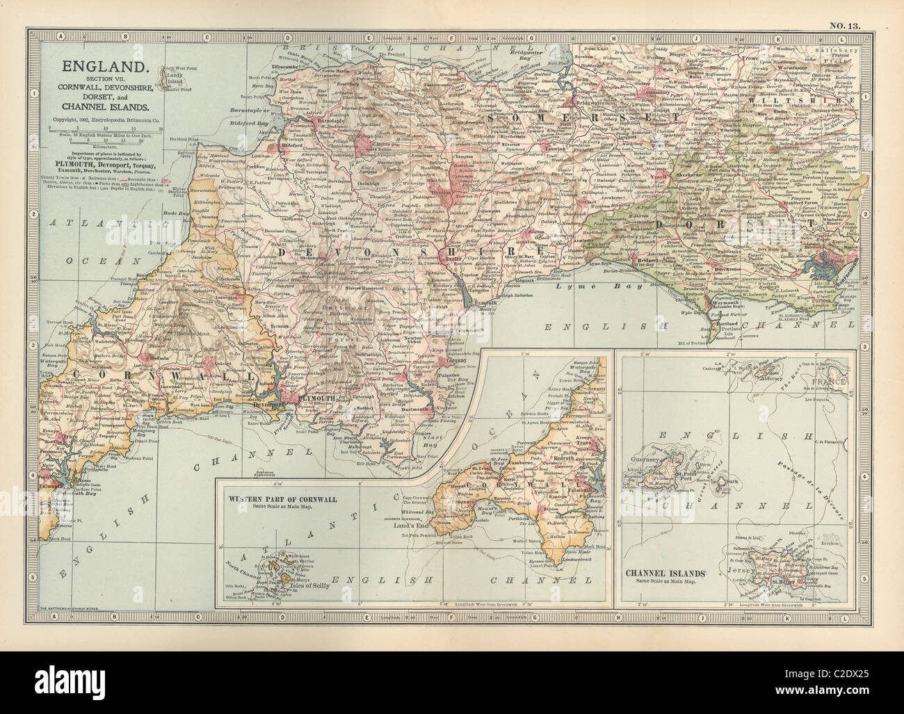 Mappa di Inghilterra Foto Stock