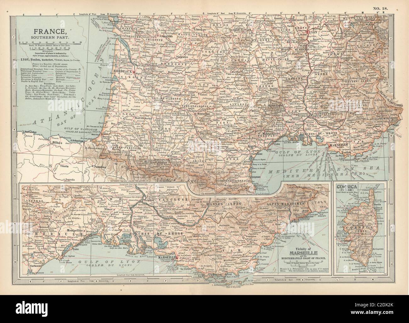 Mappa di Francia Foto Stock