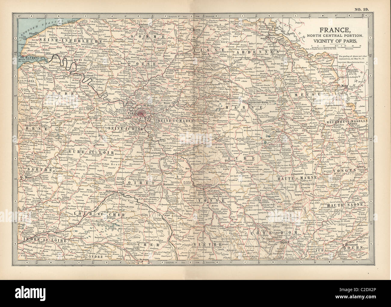 Mappa di Francia Foto Stock