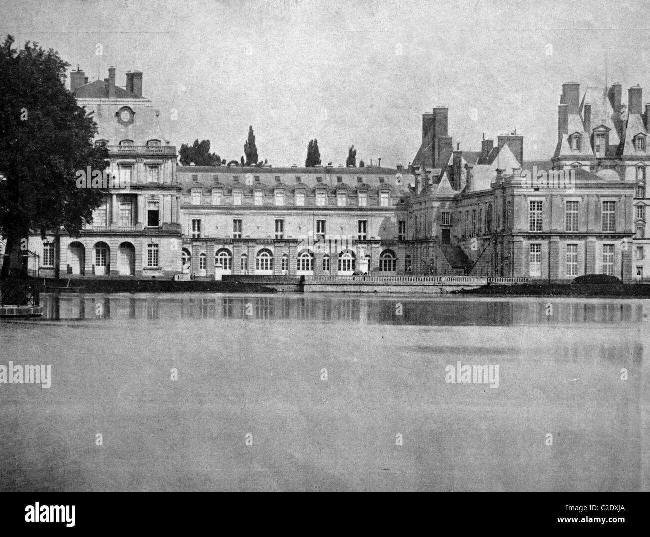 Uno dei primi autotypes del Palazzo di Fontainebleau, Francia, fotografia storica, 1884 Foto Stock