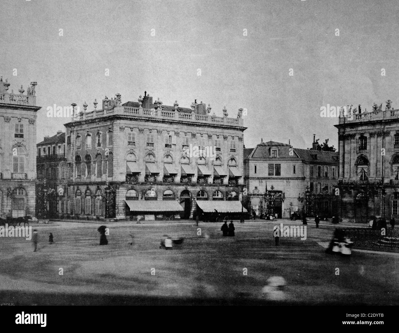 Uno dei primi autotypes di Place Stanislas di Nancy, Francia, fotografia storica, 1884 Foto Stock