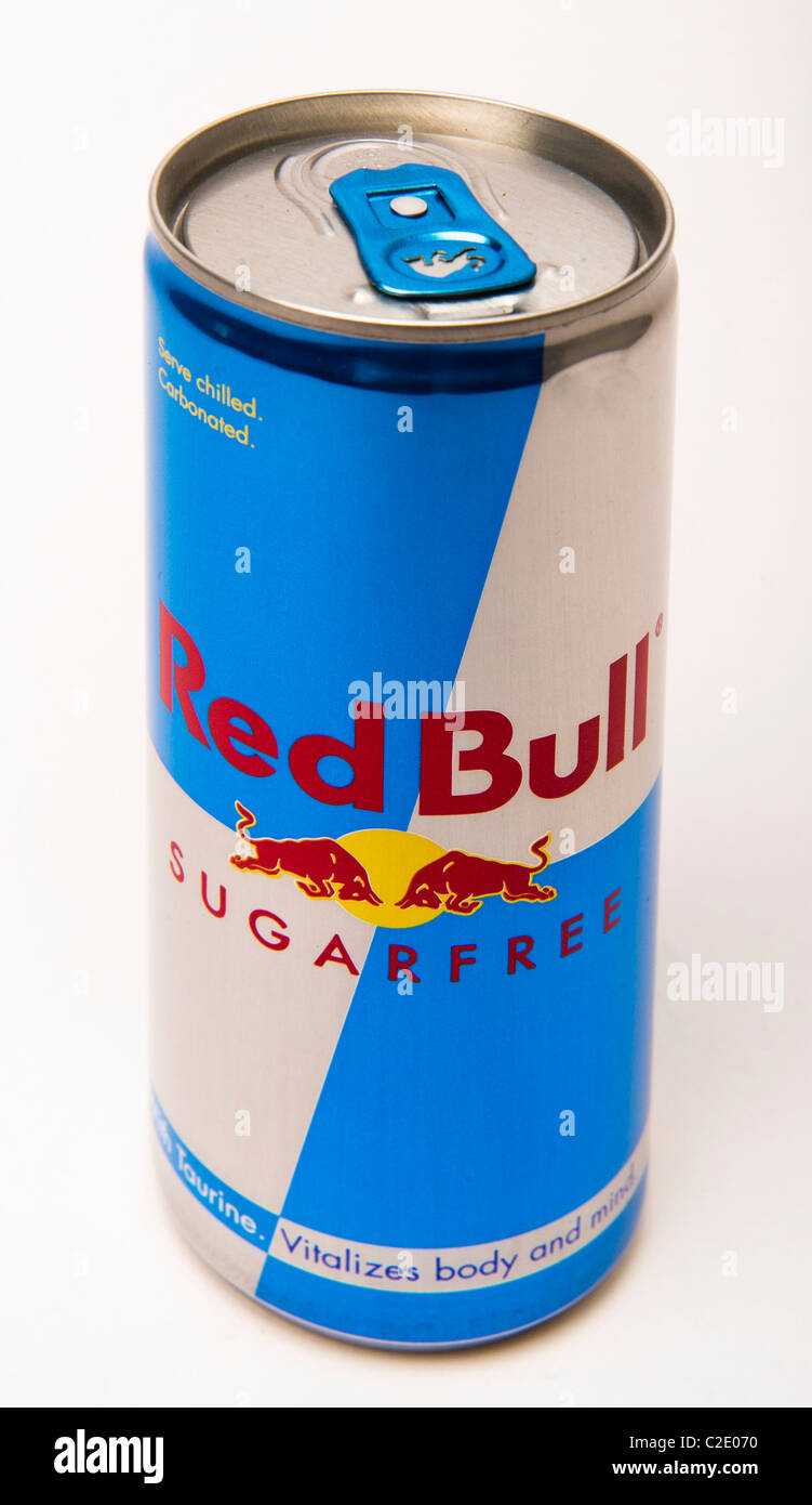 Red Bull sugarfree " Zucchero libero' dieta energy drink può Foto Stock