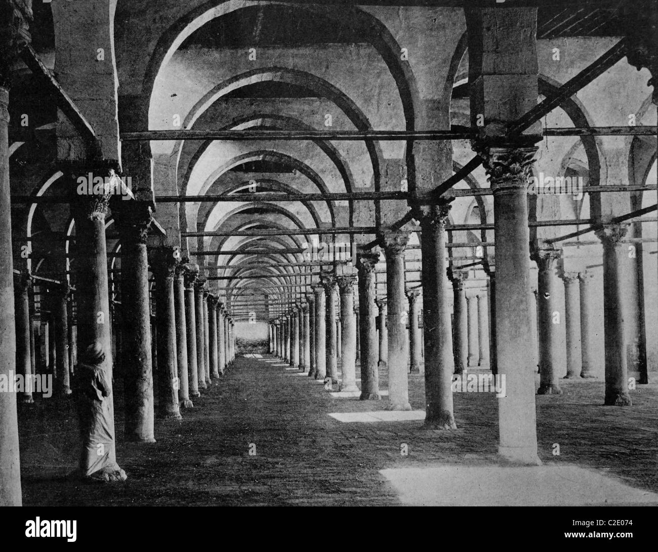 Uno dei primi autotypes della moschea de Gama, Cairo, Egitto, fotografia storica, 1884 Foto Stock