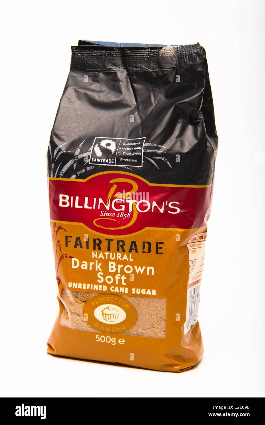 Fairtrade "commercio equo" marrone scuro lo zucchero non raffinato Foto Stock