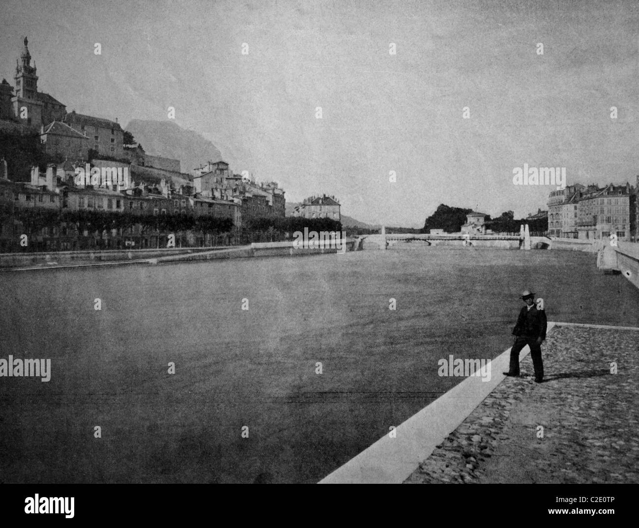 Uno dei primi autotypes di Grenoble, Francia, fotografia storica, 1884 Foto Stock