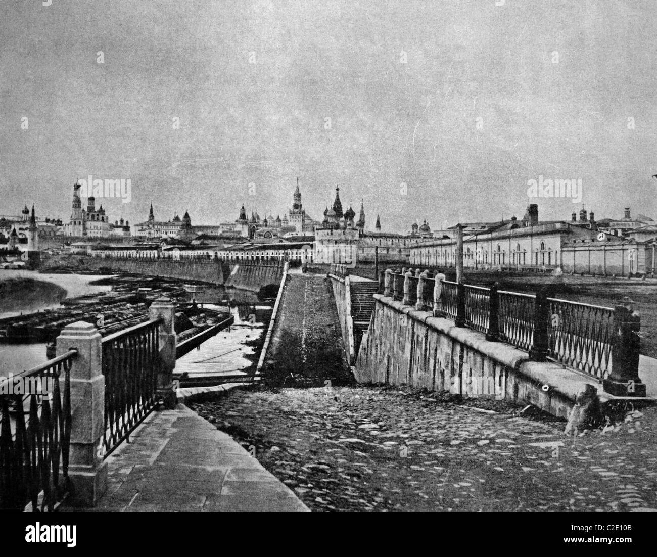 Uno dei primi autotypes del Cremlino a Mosca, fotografia storica, 1884 Foto Stock