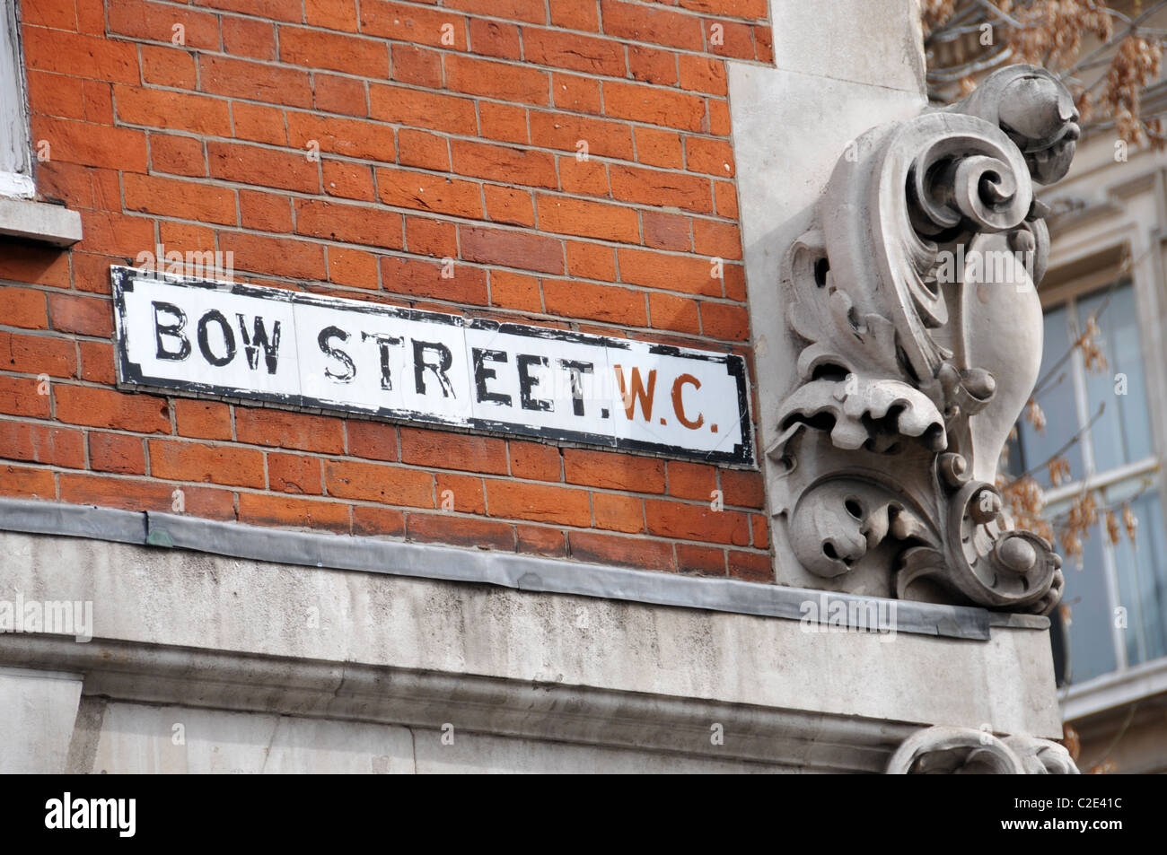 Bow Street London street segno "Bow Street Runners' storico di polizia di Londra Foto Stock