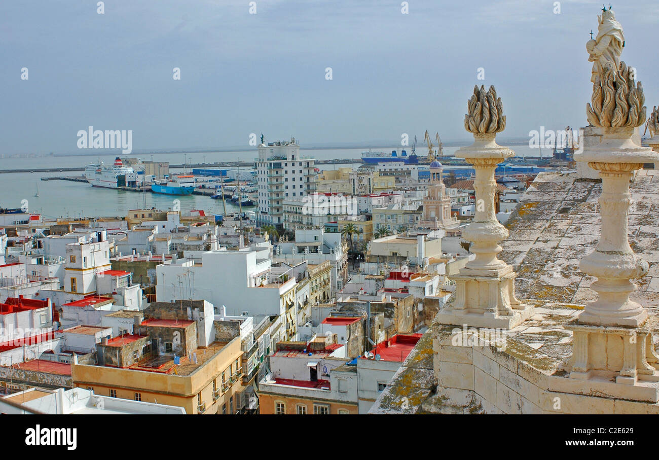 Vista aerea di Cádiz Cádiz, Andalucía, Spagna Foto Stock
