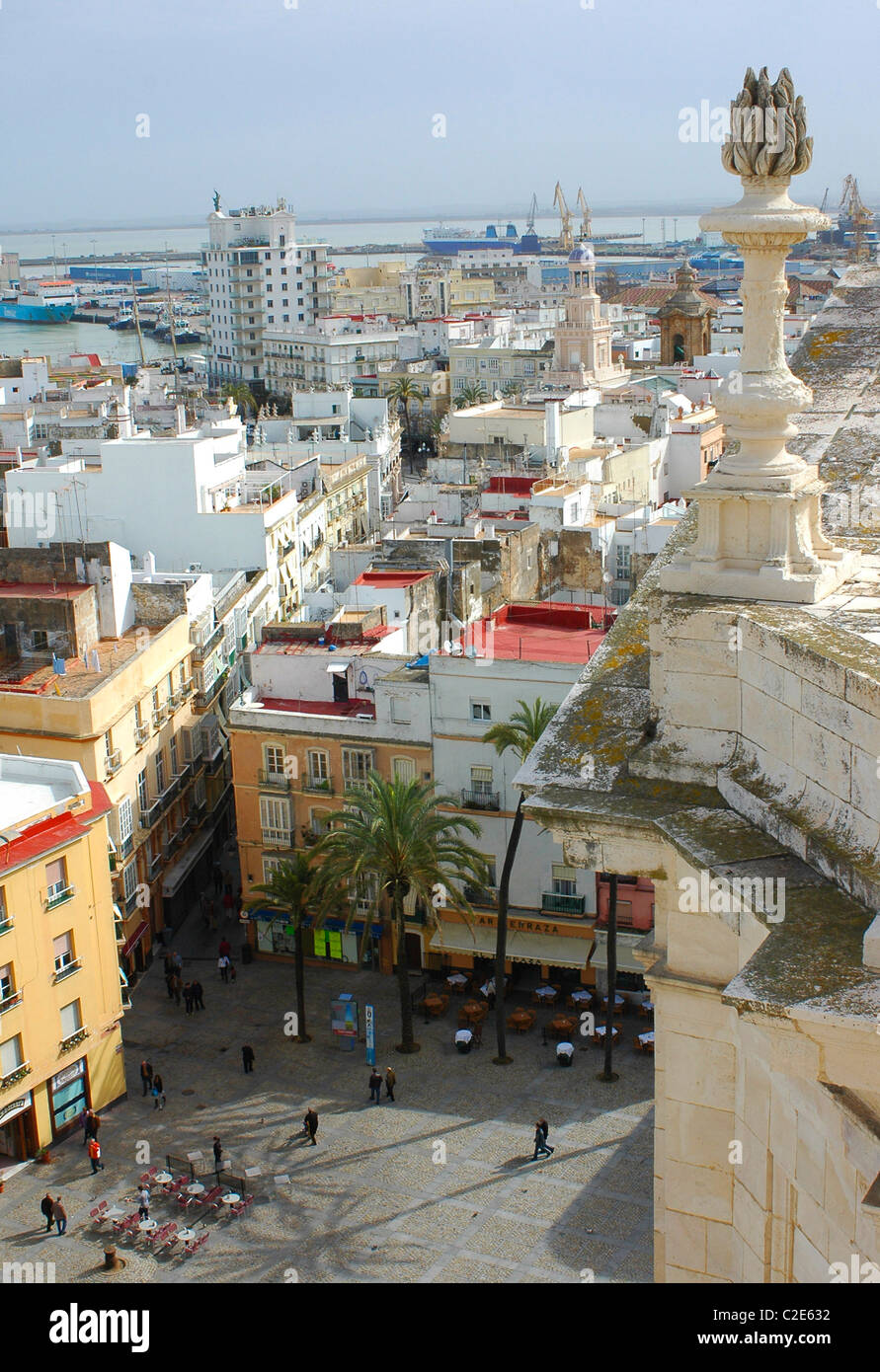 Vista aerea di Cádiz Cádiz, Andalucía, Spagna Foto Stock