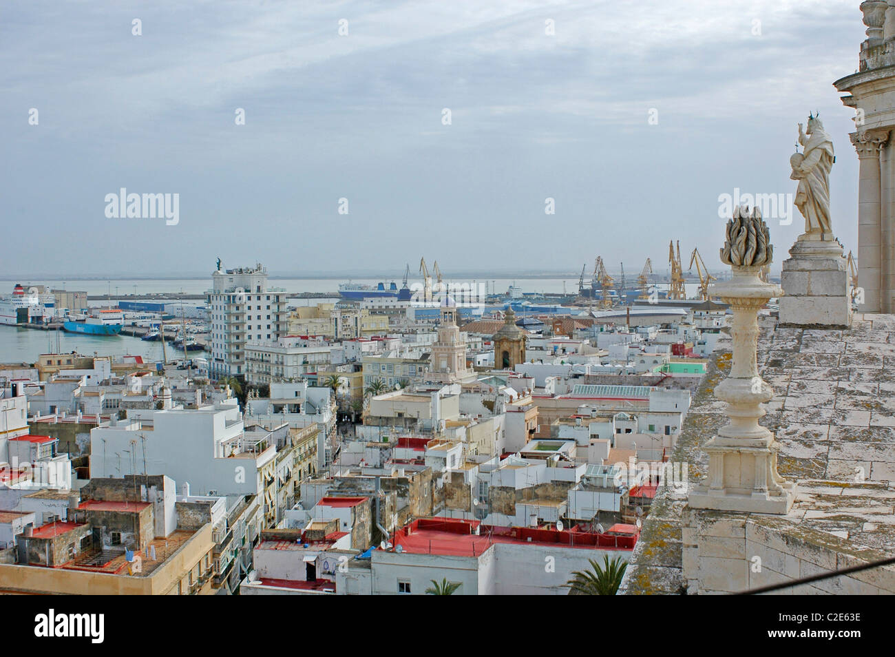 Vista aerea di Cádiz Cádiz, Andalucía, Spagna Foto Stock