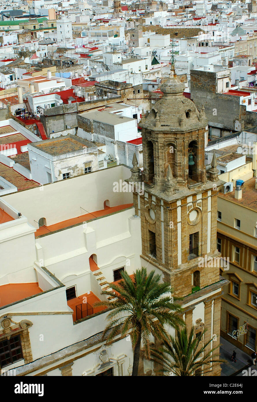 Vista aerea di Cádiz Cádiz, Andalucía, Spagna Foto Stock