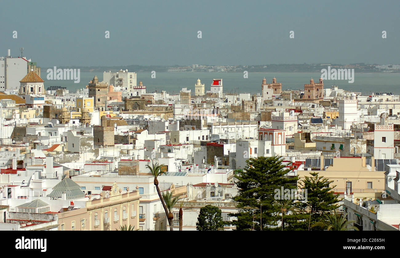 Vista aerea di Cádiz Cádiz, Andalucía, Spagna Foto Stock