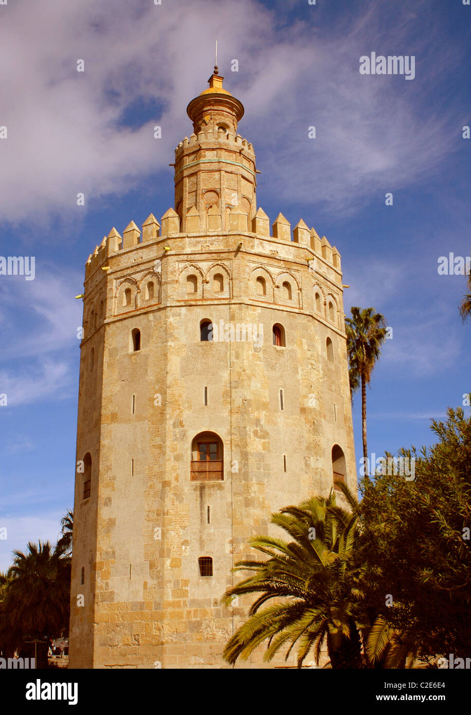 Torre del Oro, Sevilla. Andalusia, Spagna Foto Stock