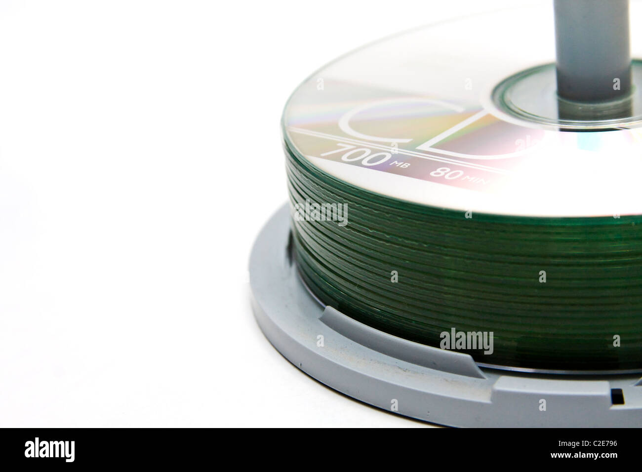 Un mandrino di compact disc registrabili Foto Stock