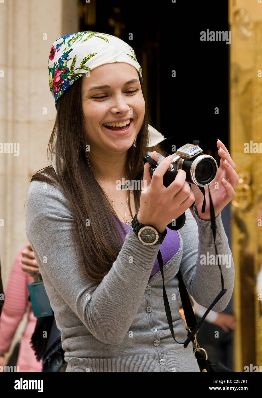 A Damasco in Siria studente donna bella bella bella fair bello Foto Stock