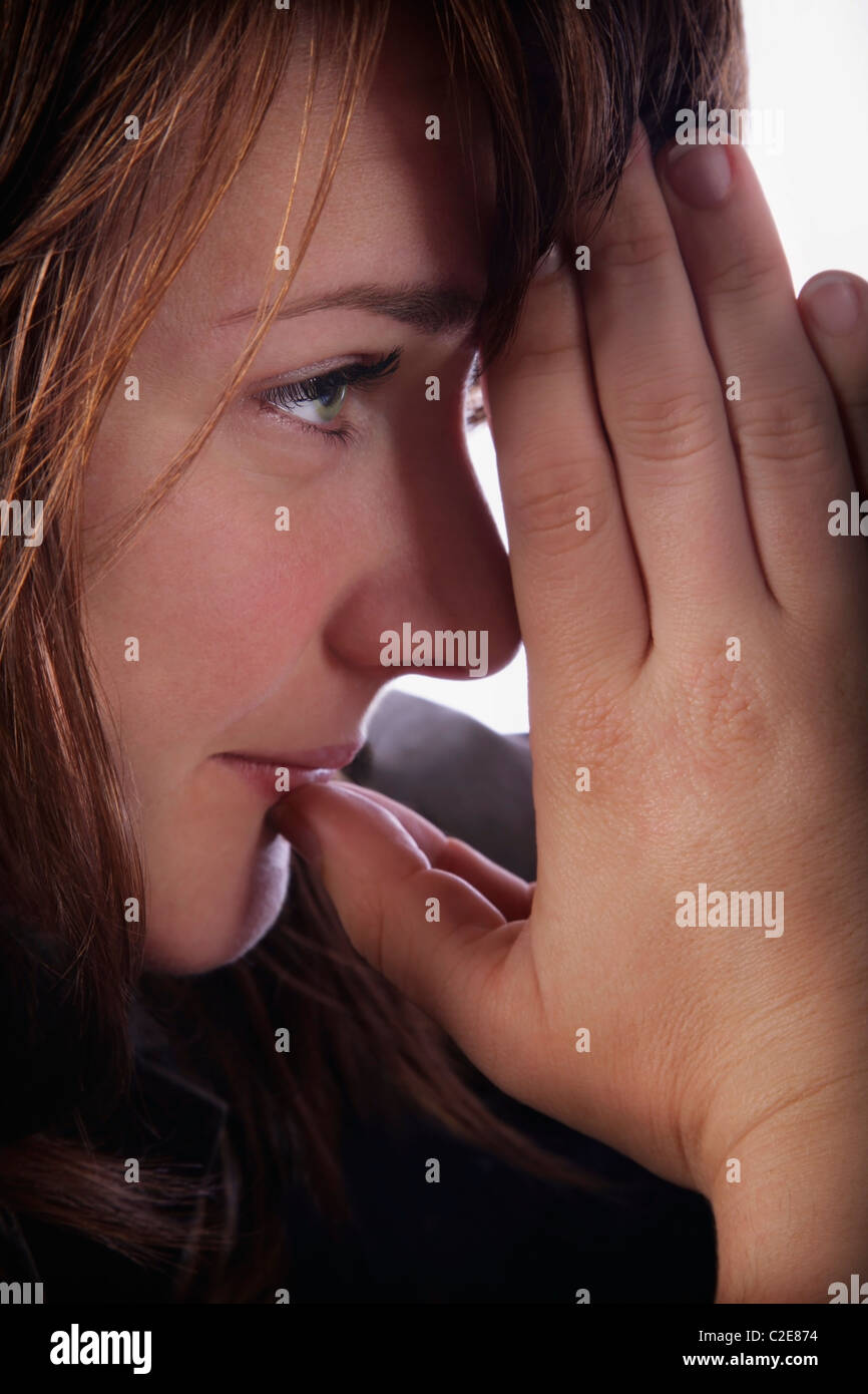 Preghiera della donna Foto Stock