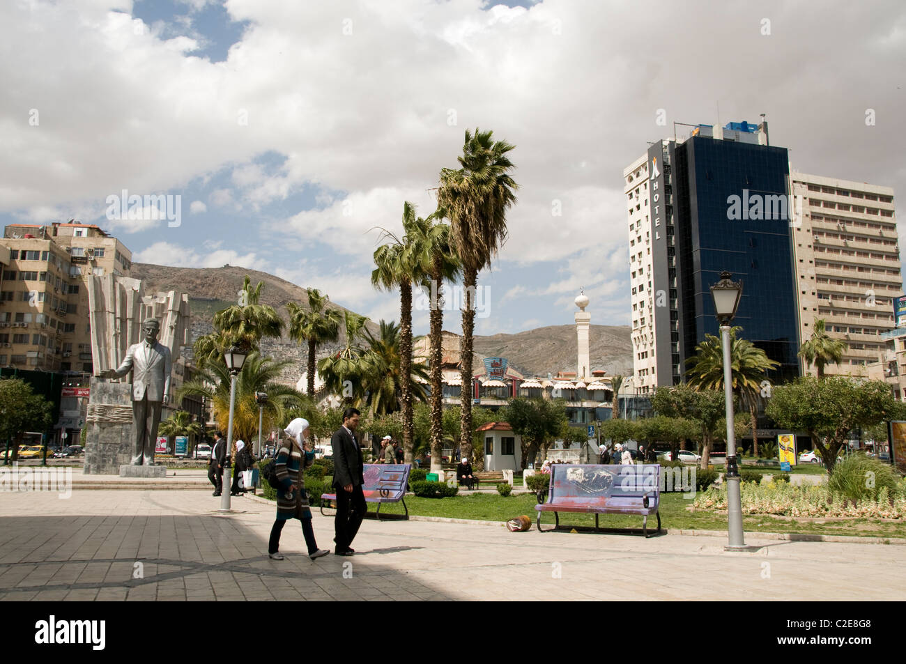 Centrale di Damasco città moderna città Siria Syrian Foto Stock
