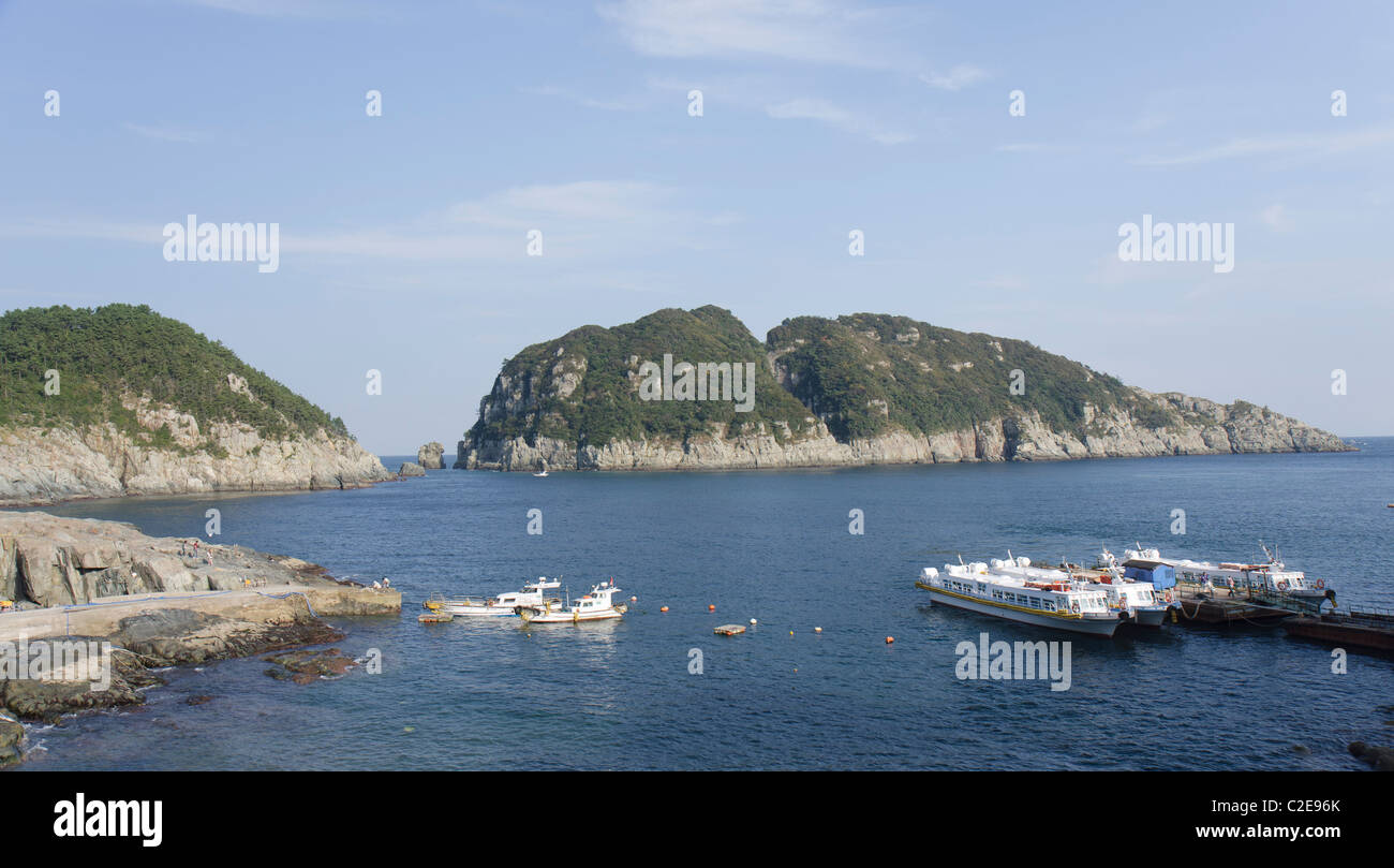 Geoje Haegeumgang panorama, Geojedo, Corea del Sud Foto Stock