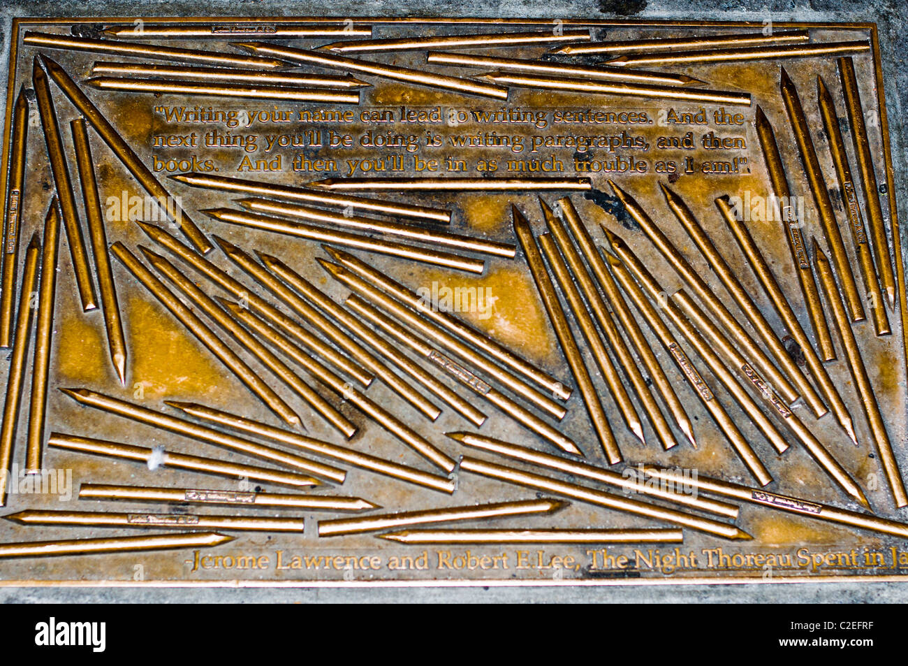 Pannello di bronzo, biblioteca, libreria a piedi, 41st Street, Manhattan, New York City, Stati Uniti d'America Foto Stock