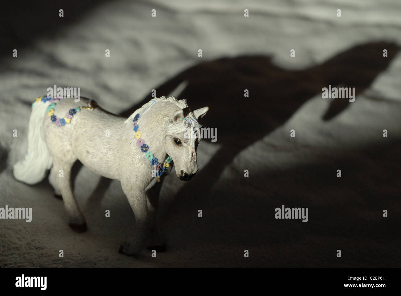 Bianco cavallo giocattolo. Foto Stock