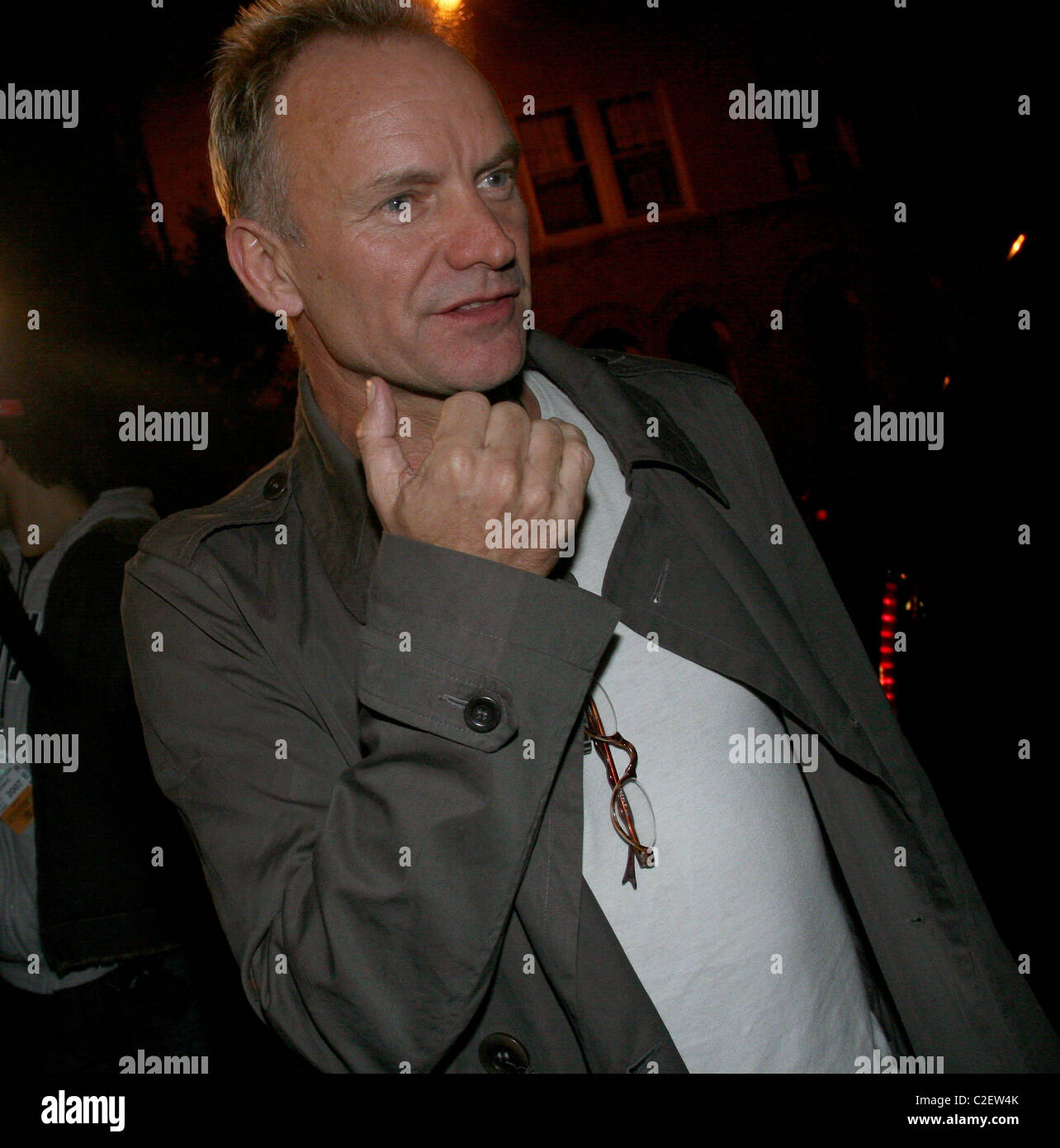 Sting celebrità al di fuori del Waverly Inn New Yory City, Stati Uniti d'America- 31.10.07 Foto Stock