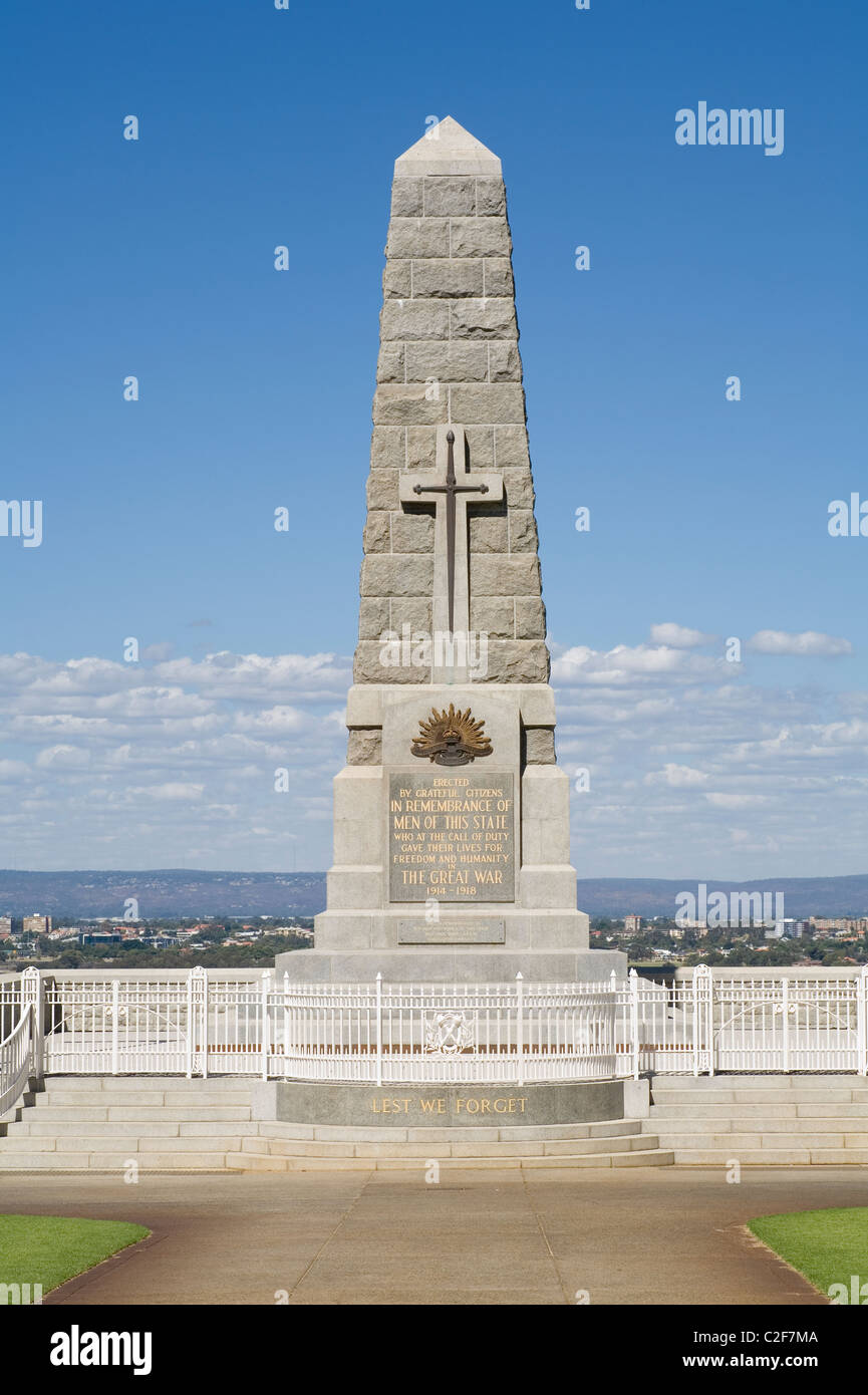 Il memoriale di guerra zoccolo in Kings Park, Perth, Western Australia Foto Stock