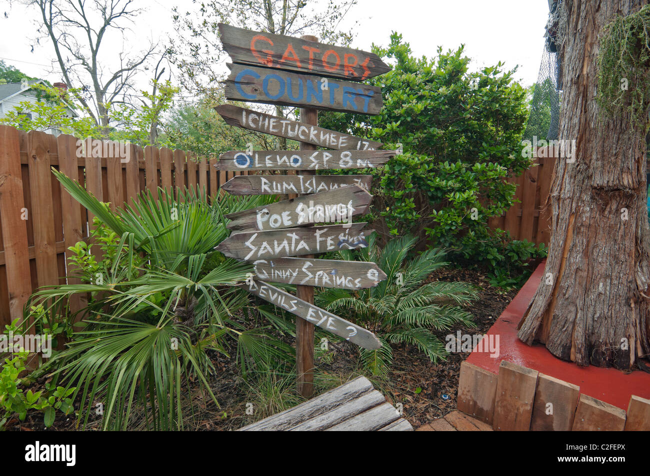 Il grande ristorante all'aperto area patio esterna in alta Springs Florida Foto Stock