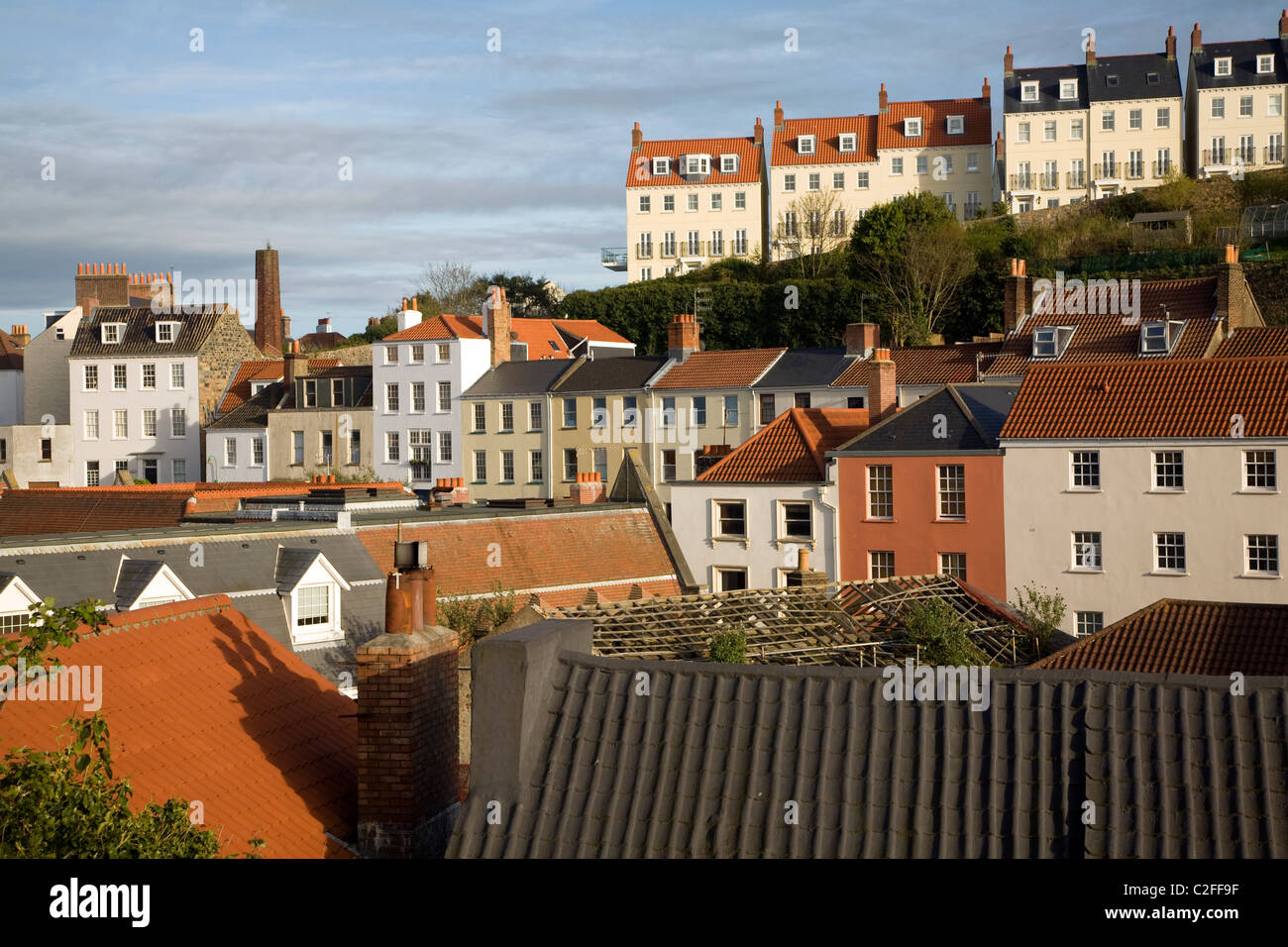 St Peter Port edifici del comune Guernsey, Isole del Canale Foto Stock