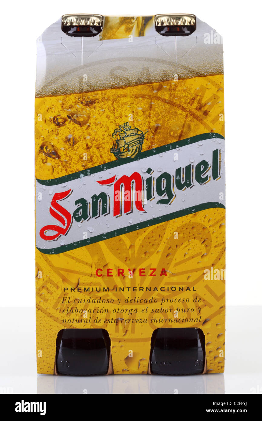 San Miguel bottiglia birra spagnolo Foto Stock