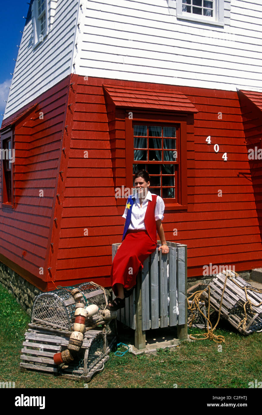 Francese canadese francese canadese gente giovane donna adulta villaggio di Grande-Anse New Brunswick Provincia del Canada Foto Stock