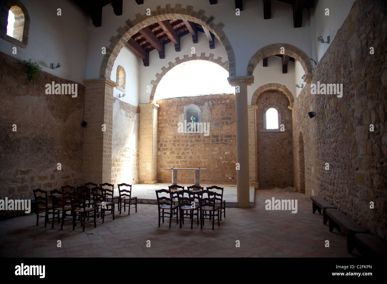 Una piccola cappella privata in Sicilia Italia Foto Stock