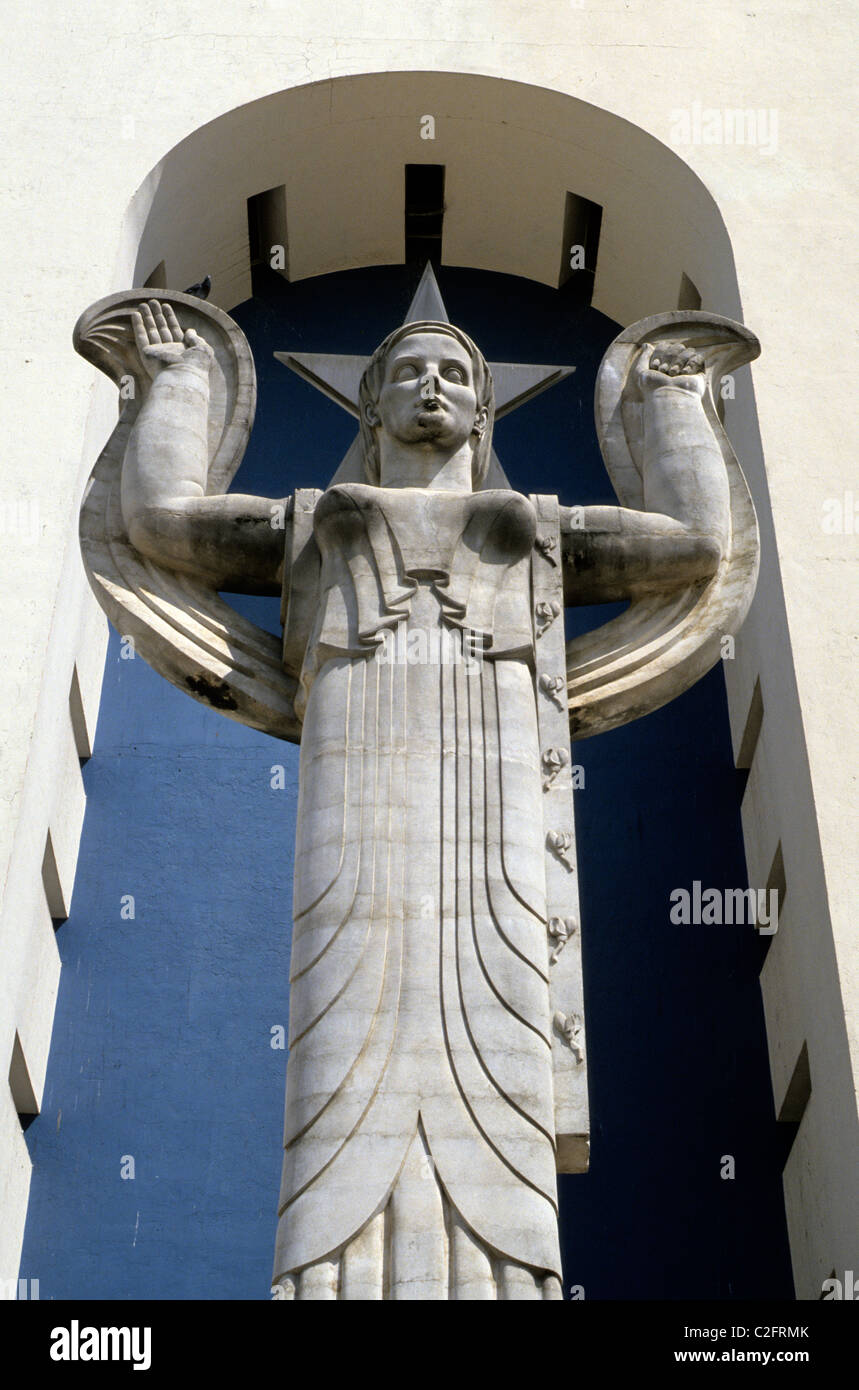 Art Deco scultura che rappresenta la Repubblica del Texas. Lawrence Tenney Stevens. 1936 Texas Centennial Exposition al Fair Park. Foto Stock