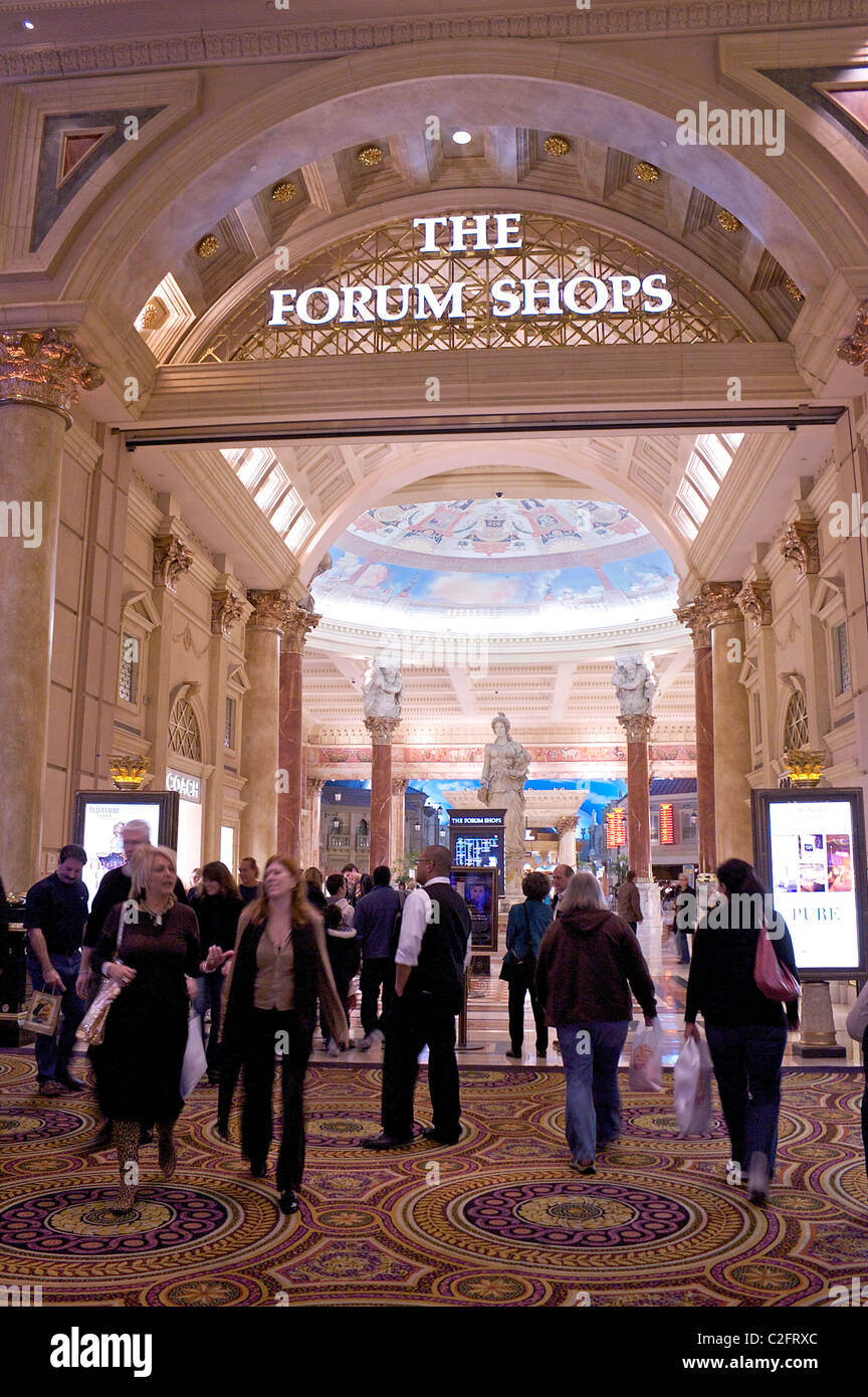 Un ingresso per il Forum Shops al Caesars Palace a Las Vegas Foto Stock