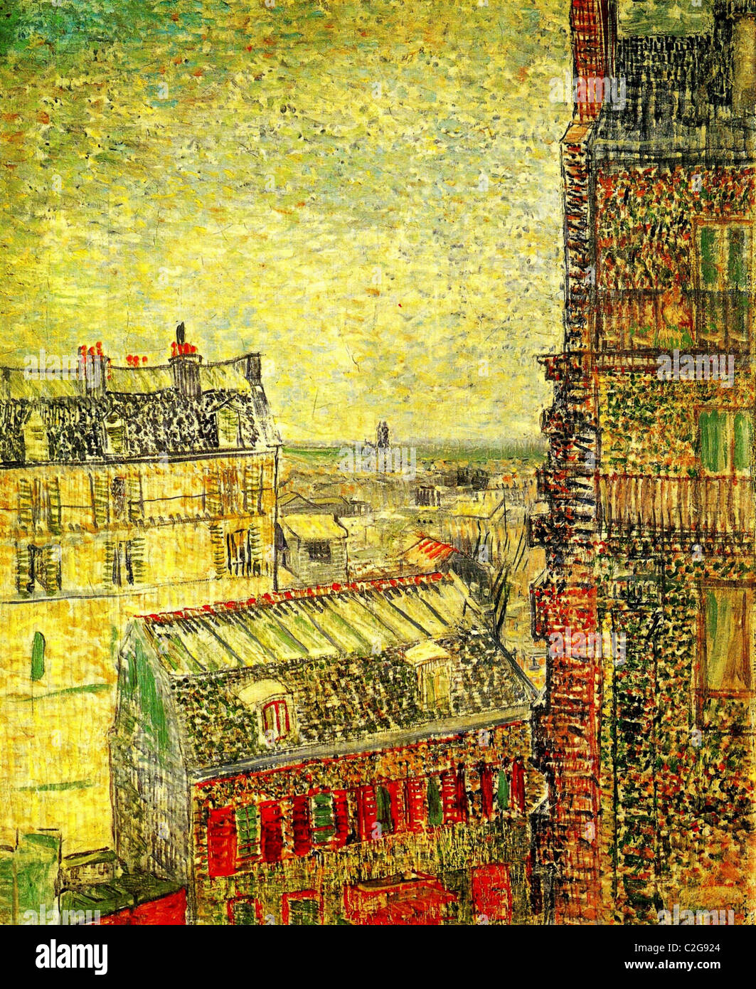 Vista di Parigi di Vincent s Camera in Rue Lepic Foto Stock