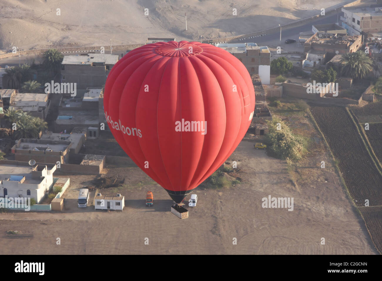 La mongolfiera Luxor Egitto, antenna shot Foto Stock