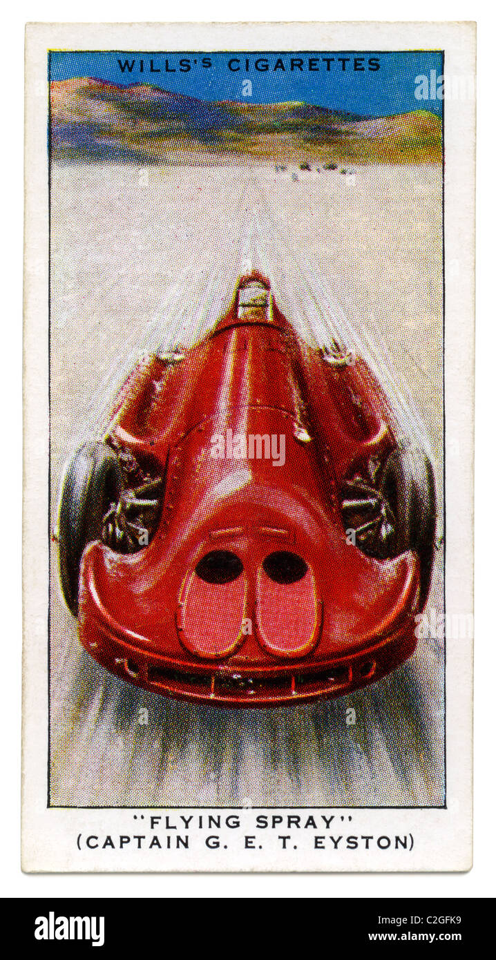 Il capitano George Eyston 'Flying Spray", che nel 1936 deteneva il mondo record di velocità per il motore diesel di automobili Foto Stock