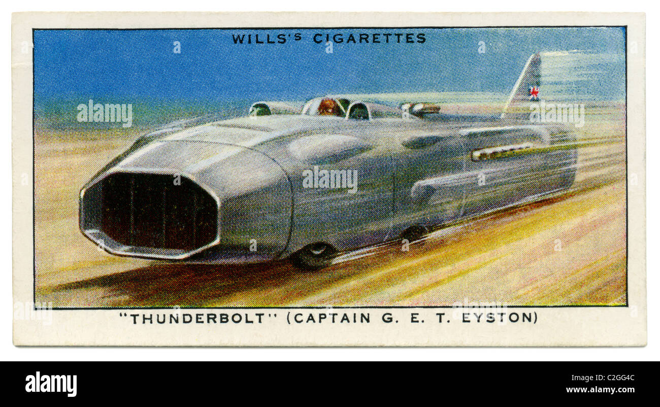 Il capitano George Eyston '' Thunderbolt su Bonneville Salt Flats in Utah, USA , 1938. È stata la vettura più veloce al mondo Foto Stock