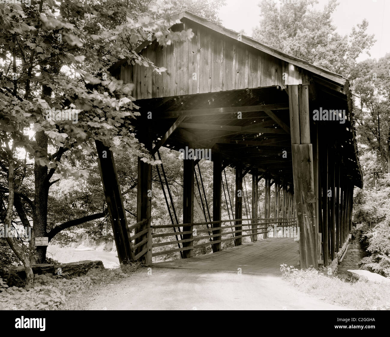 Ponte coperto su Owen's Creek, Frederick County, Maryland Foto Stock