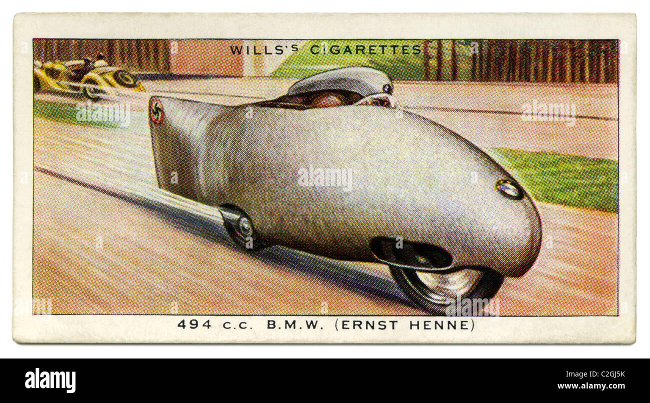 Ernst Henne's 494 cc B.M.W. ciclo a motore - ha raggiunto un nuovo record di battenti chilometro velocità di oltre 173 mph in 1937 Foto Stock