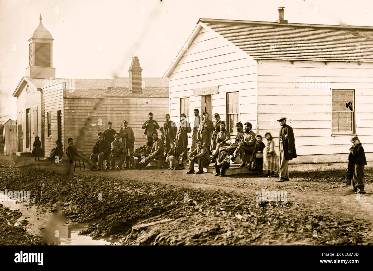 Quarti di banda del IX o X Riserva veterano Corp. Nello stato di Washington D.C., aprile 1865. Foto Stock