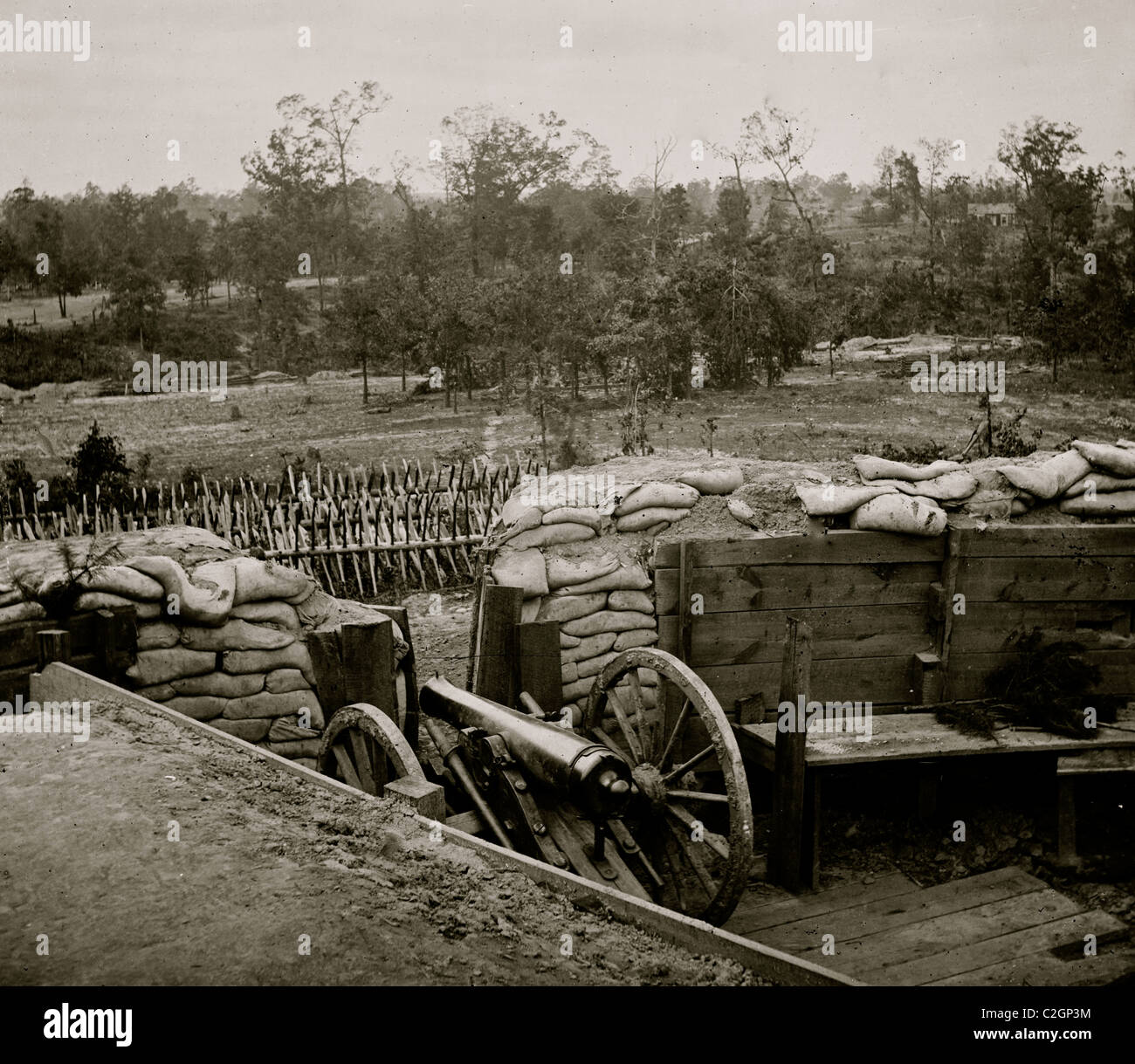 Atlanta, Georgia. Vista interna di fort confederato, a est di W. & A. Ferrovia Foto Stock