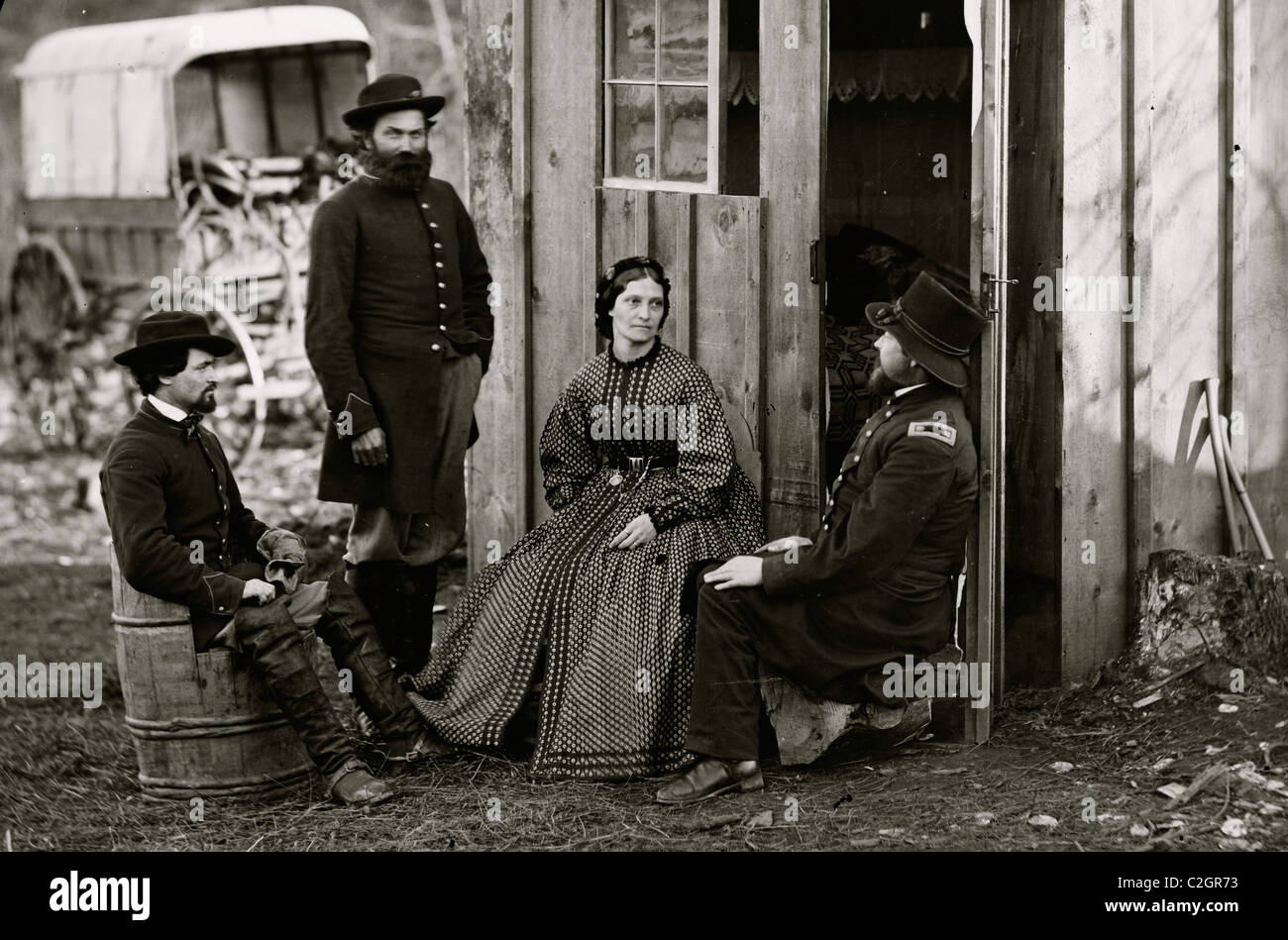 Acquia Creek atterraggio, Virginia (vicinanze)]. Gruppo al capitano W.S. Sala del carro camp Foto Stock
