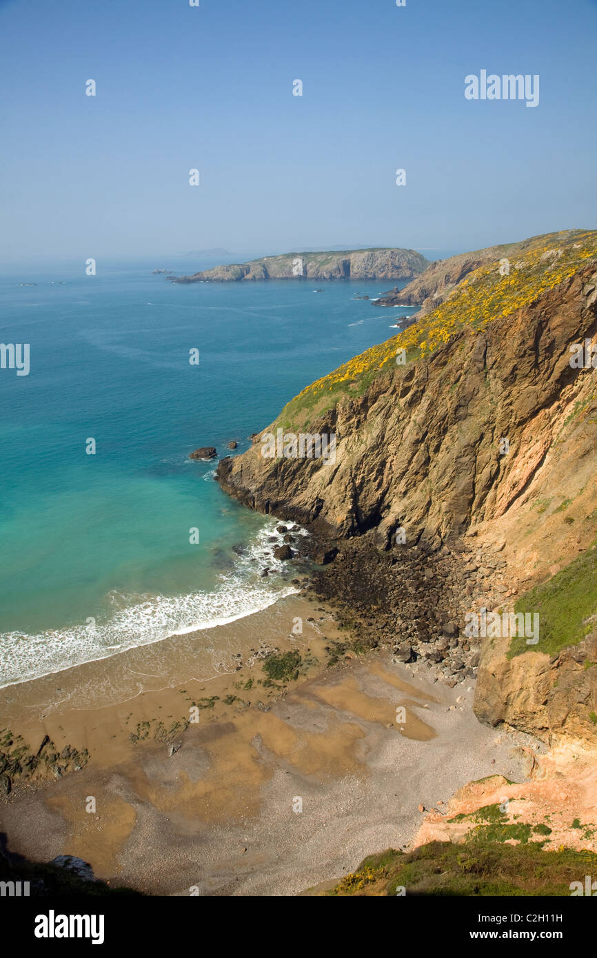 La grande spiaggia di Greve, Sark, Isole del Canale Foto Stock